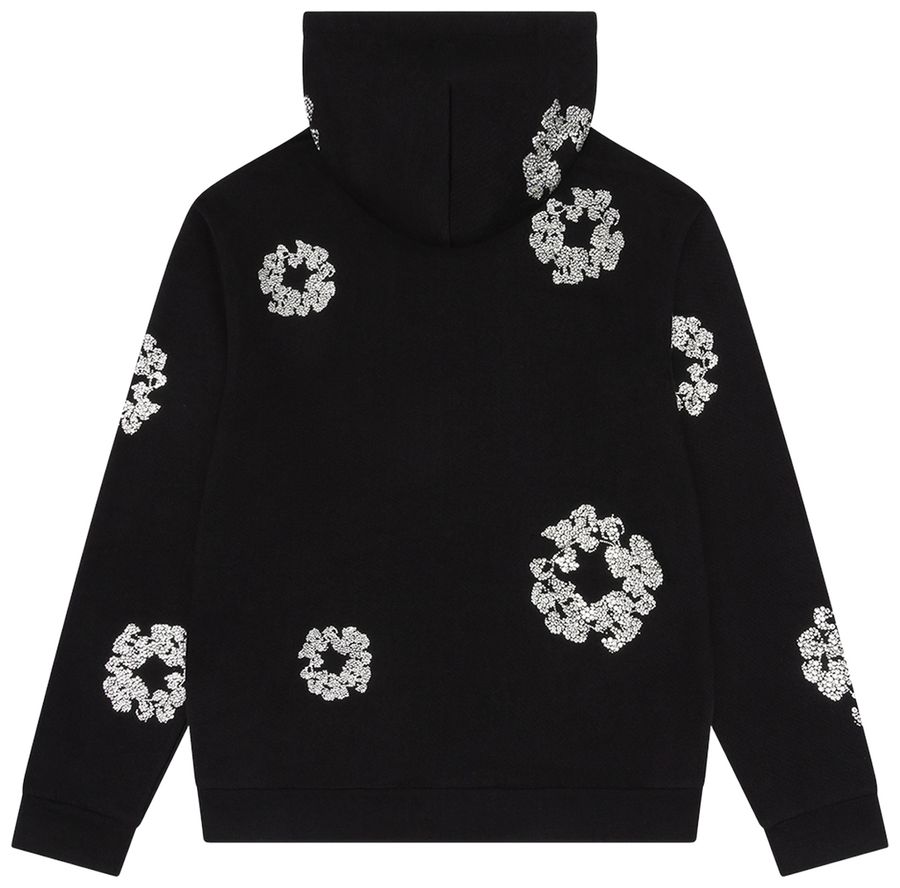 Denim Tears Cashmere Swarovski Cotton Wreath Zip Hoodie 'Black'