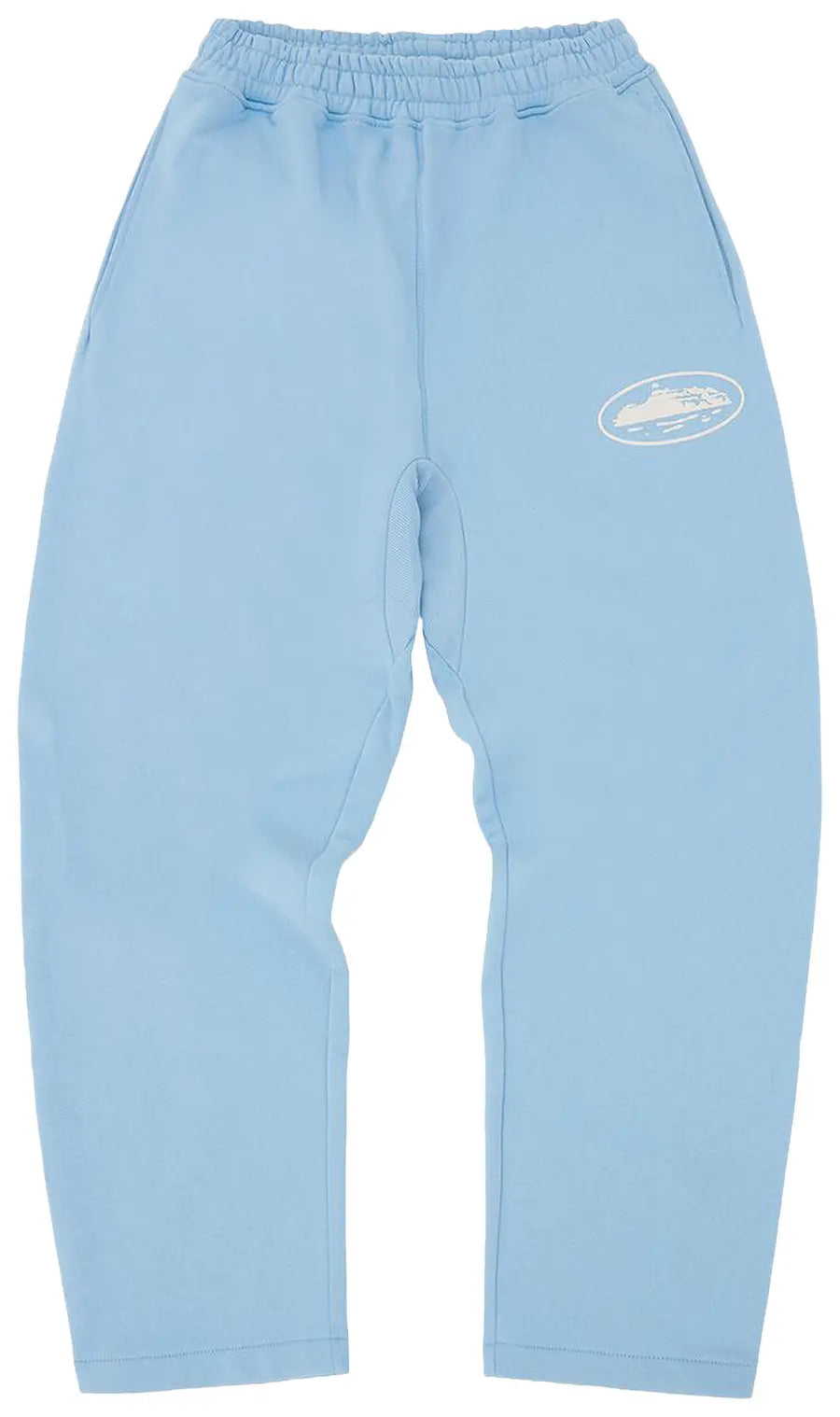Corteiz Island Puff Print Open Hem Sweatpant Babyblau