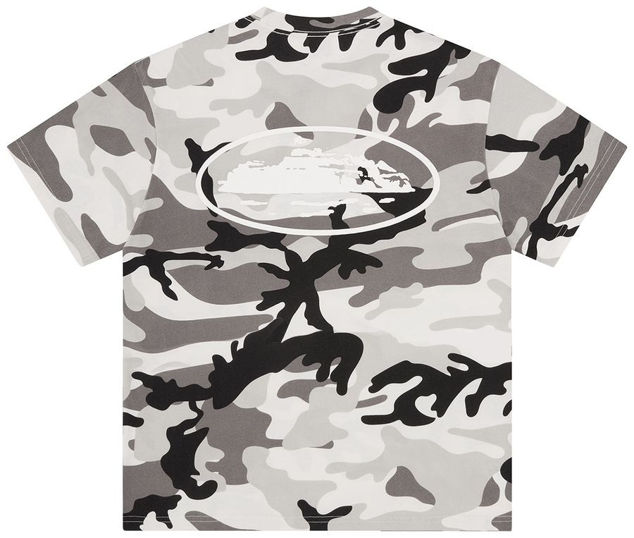 Corteiz Island T-Shirt mit Puff-Print, arktisches Tarnmuster