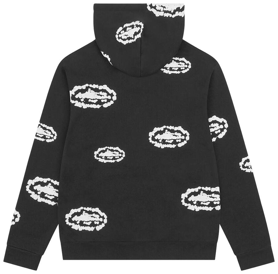 Denim Tears x Corteiz Baumwoll-Kapuzenpullover mit Kranz-Reißverschluss in Schwarz