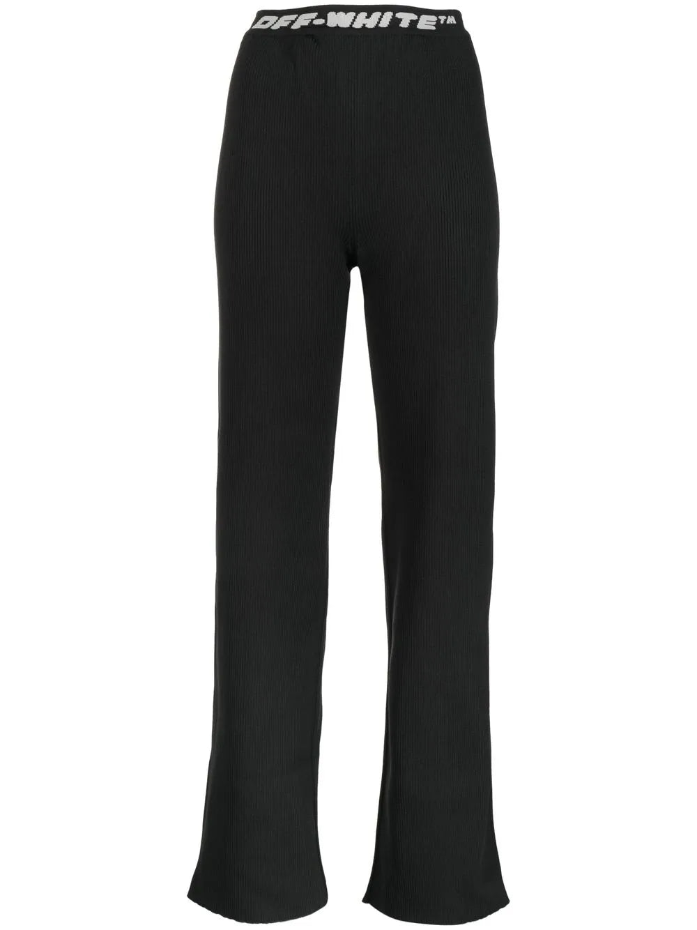 Off White Athleisure Leggings mit Schlitz Schwarz