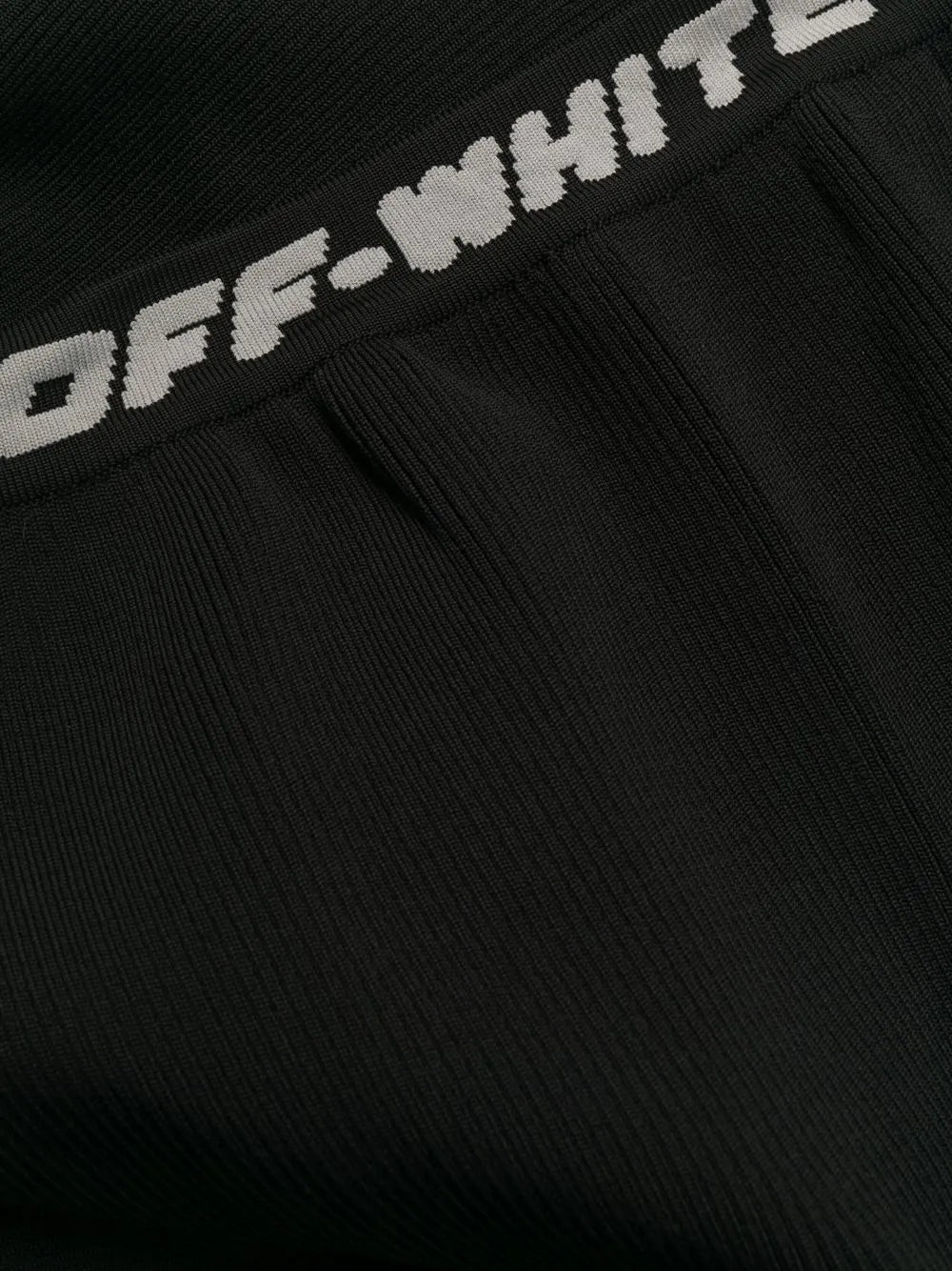 Off White Athleisure Leggings mit Schlitz Schwarz