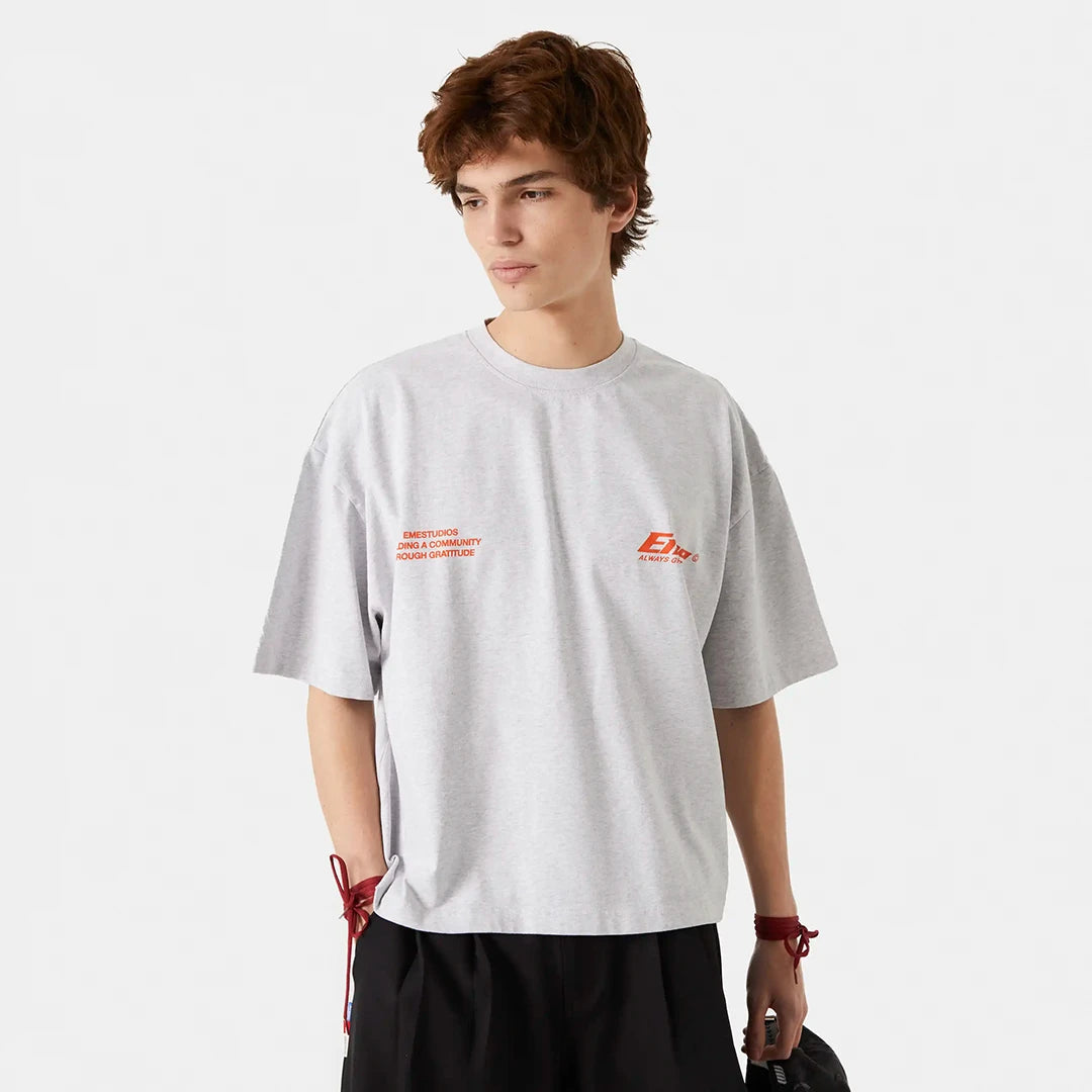 Eme Studios Speeding Up Grey Oversized Tee