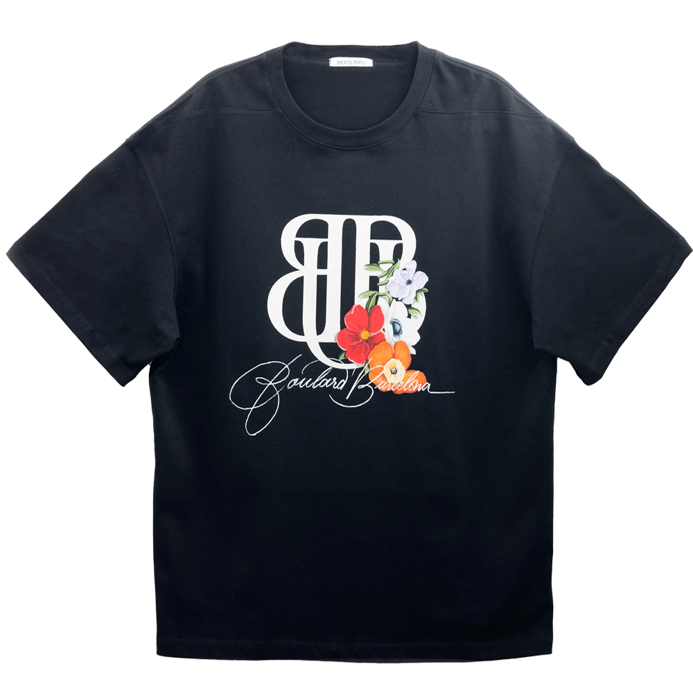 Ugo Boulard Short Sleeve Cotton T-Shirt Front Flower Logo