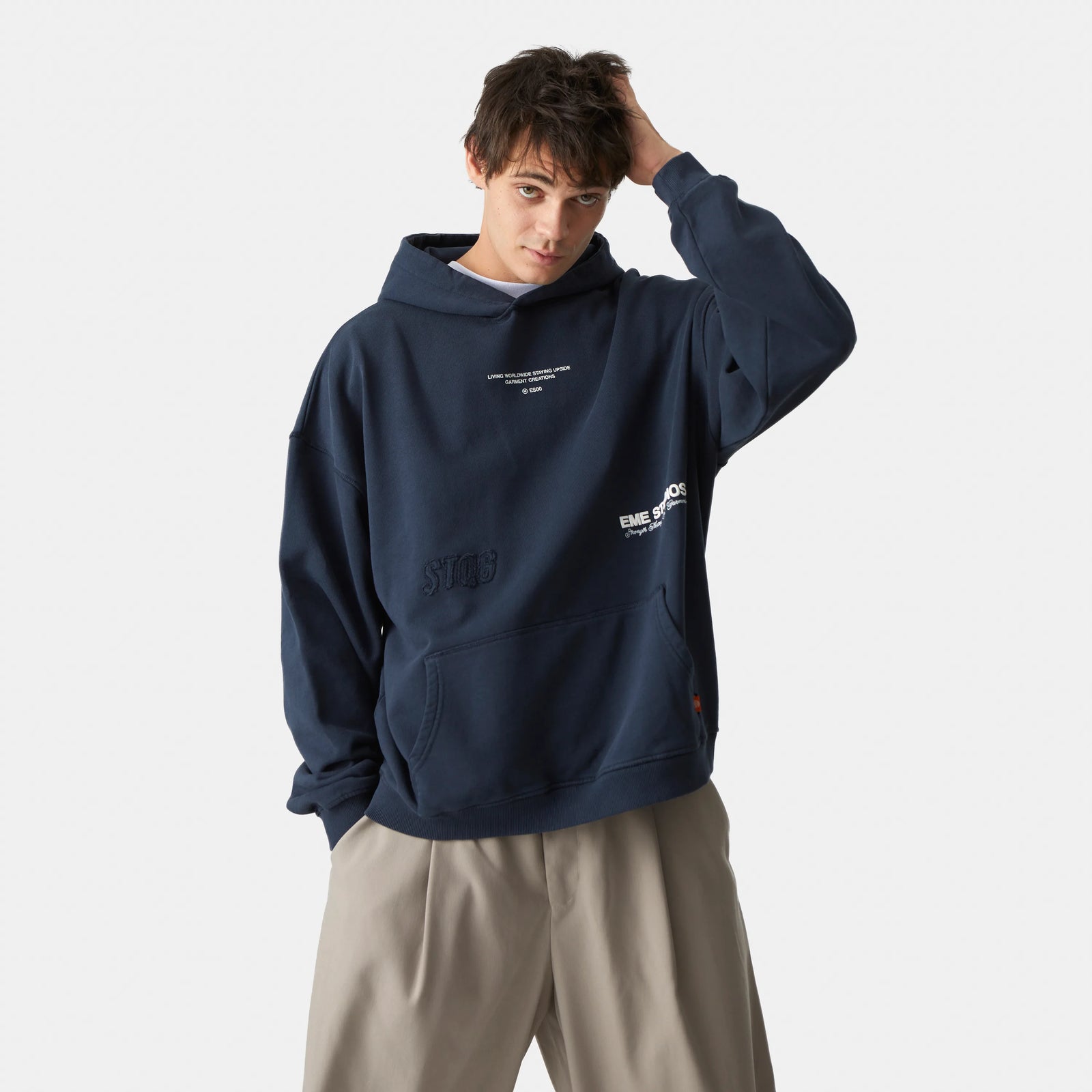 EME Studios Jack Navy Oversized Hoodie