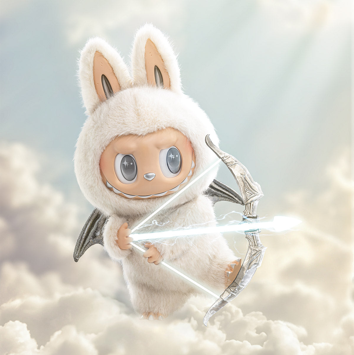 Pop Mart The Monsters Labubu Zimomo Angel in Clouds Figure + Tote Bag