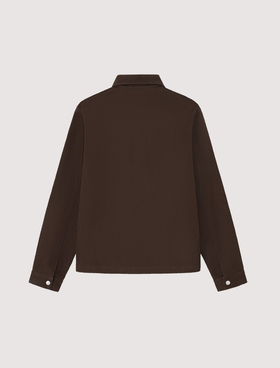 Carrer Heavy Twill Overshirt Antique Brown & Blue