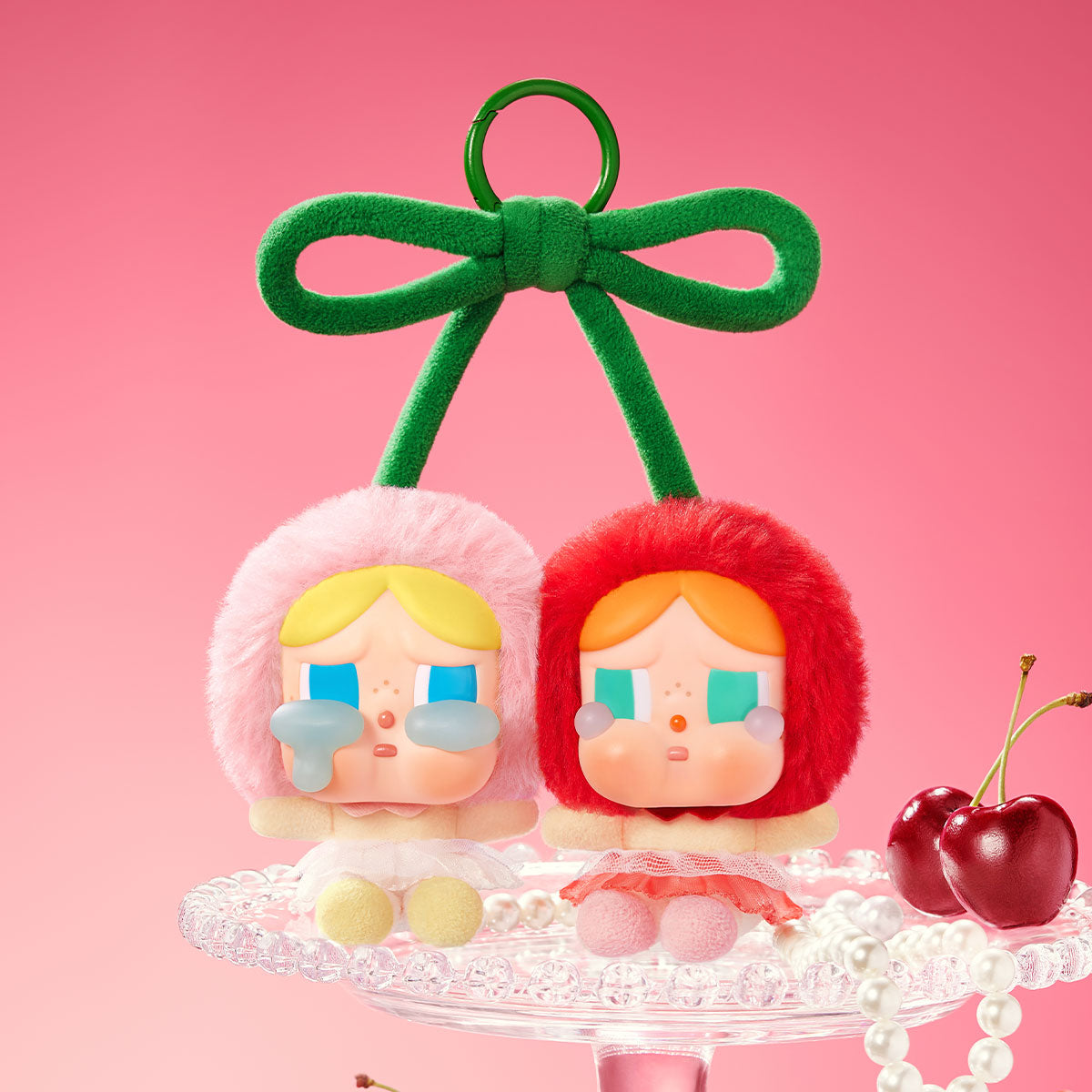 Pop Mart CryBaby Crying For Love-Serie (Love You Cherry Much) Vinyl-Plüsch-Hängekarte