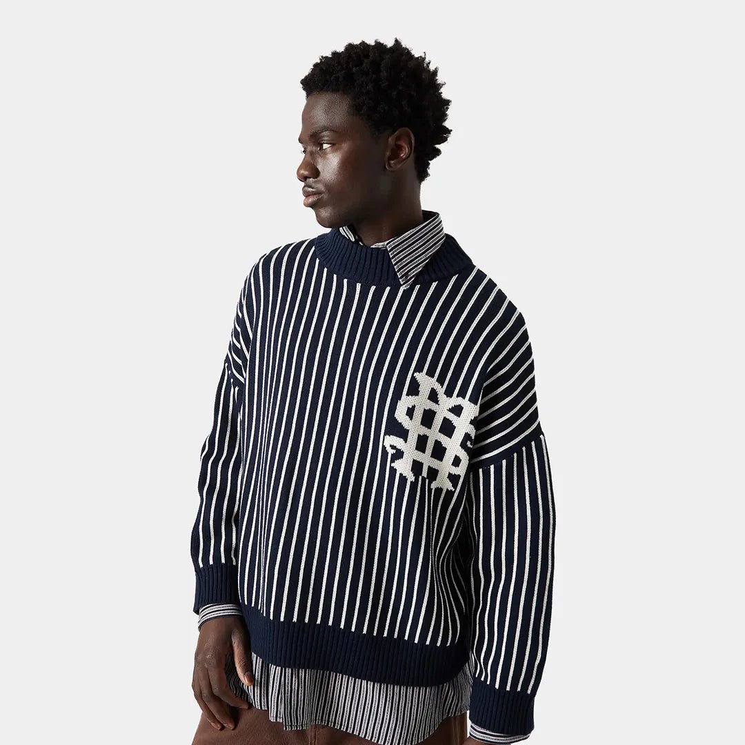 Eme Studios Badge Navy Stripes Knit