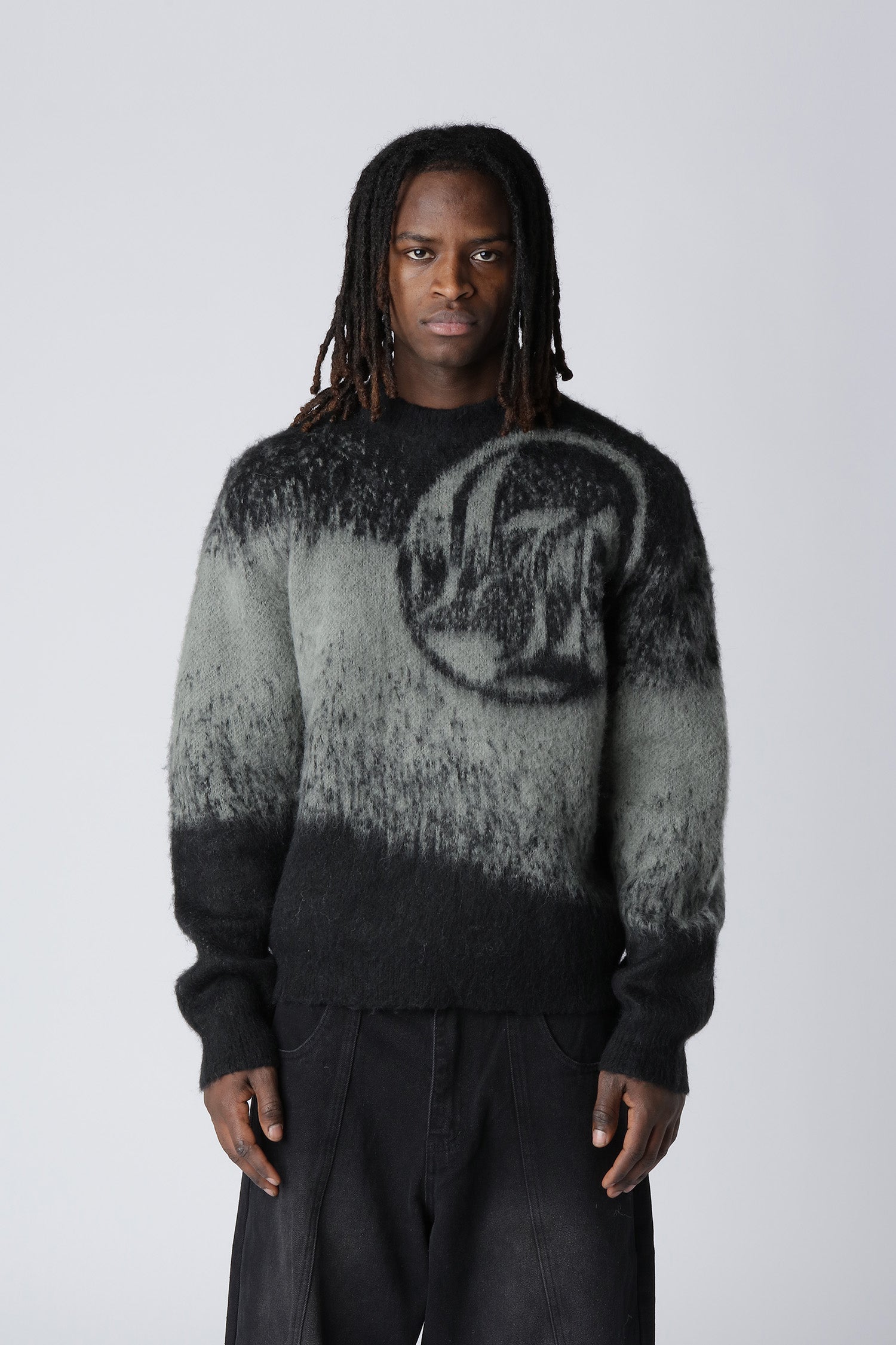 Lost Boys Mohair-Sweat Schwarz Grau