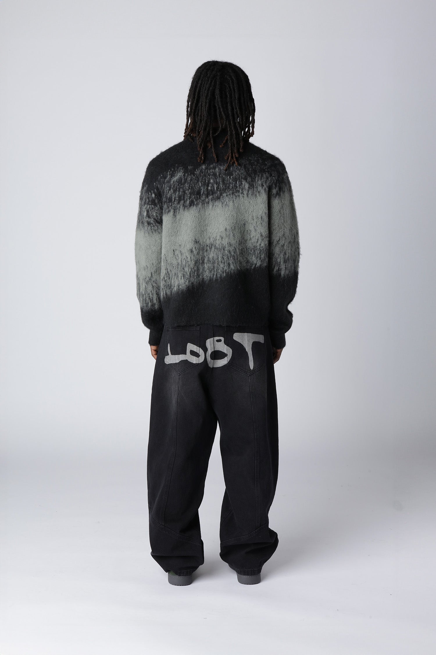 Lost Boys Mohair-Sweat Schwarz Grau