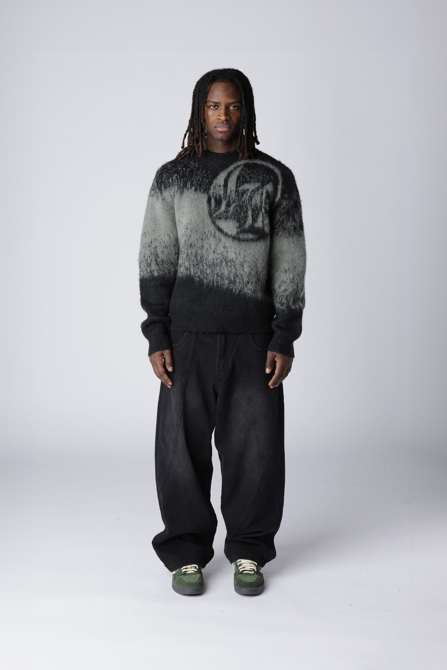 Lost Boys Mohair-Sweat Schwarz Grau