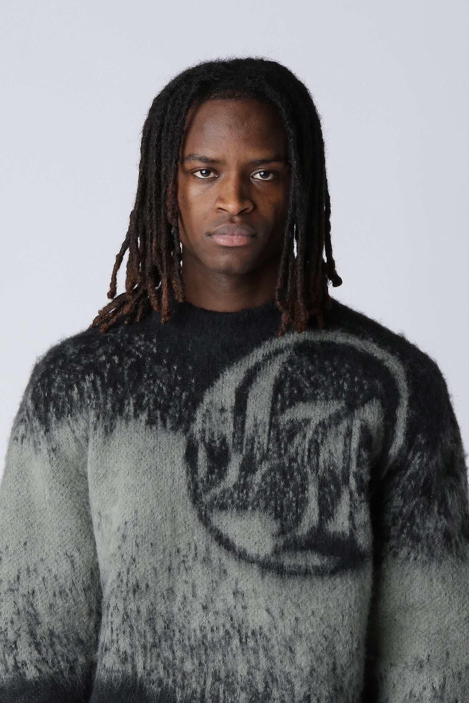 Lost Boys Mohair-Sweat Schwarz Grau