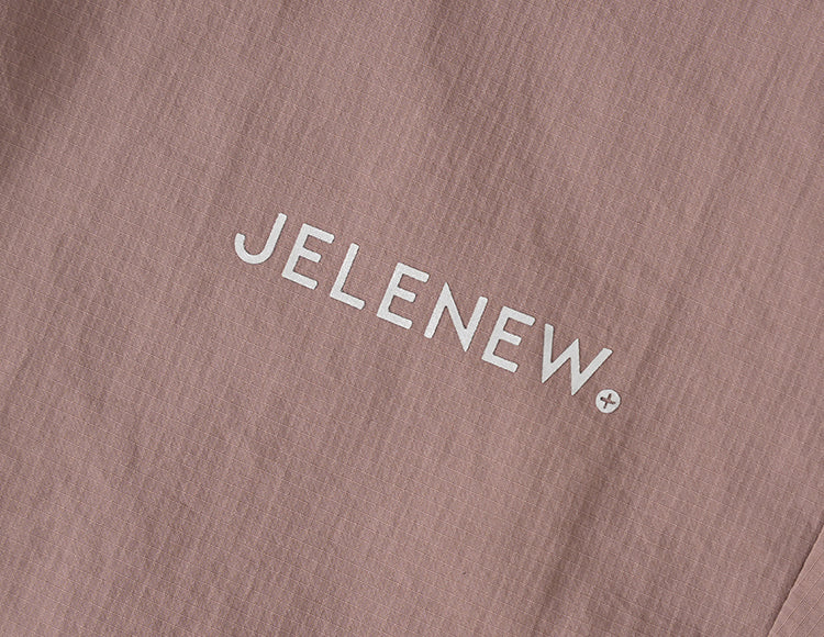 Jelenew Half-zipped Windproof Greyish Red