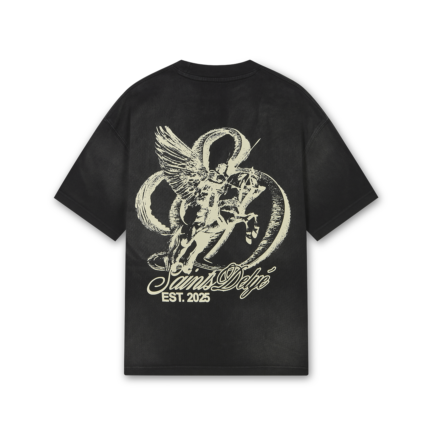 Saints Delyé Black Washed Effect Oversized Tee