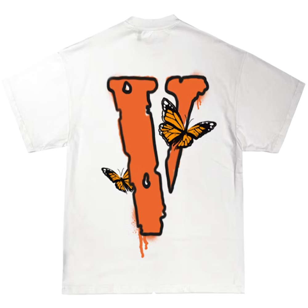 Vlone x Juice Wrld Butterfly T-shirt White – The Garden Vlone x Juice Wrld Butterfly T-shirt White – The Garden