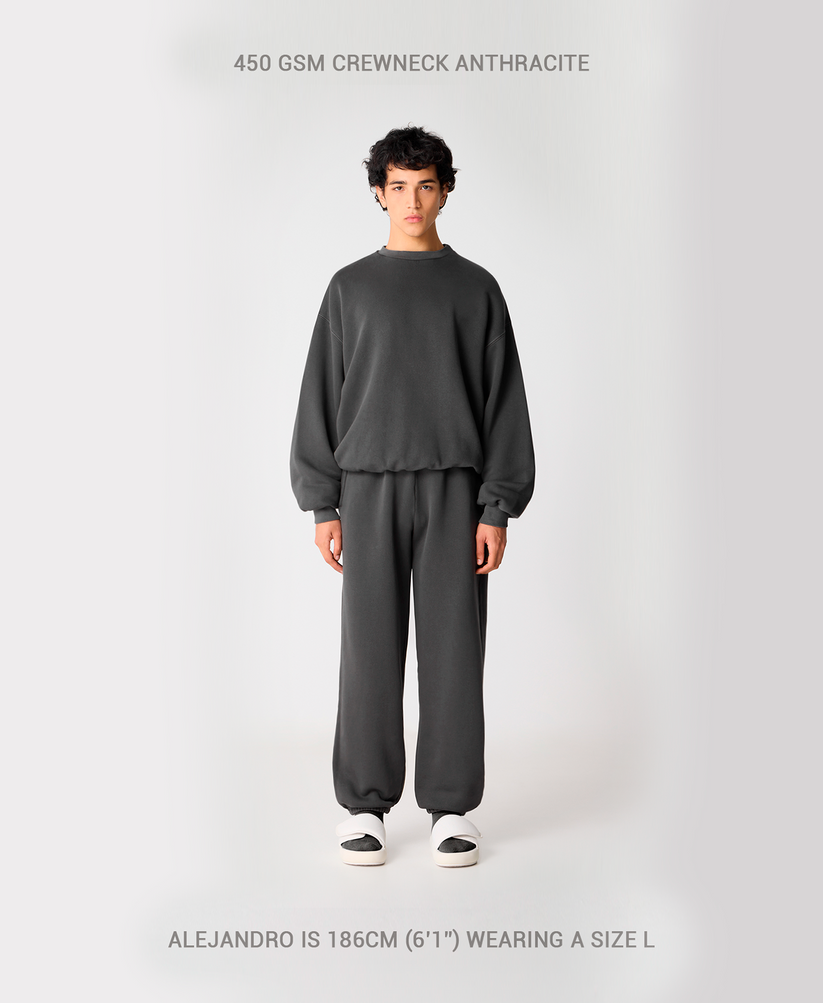 Velor Garments 450 GSM Jet Black Crewneck