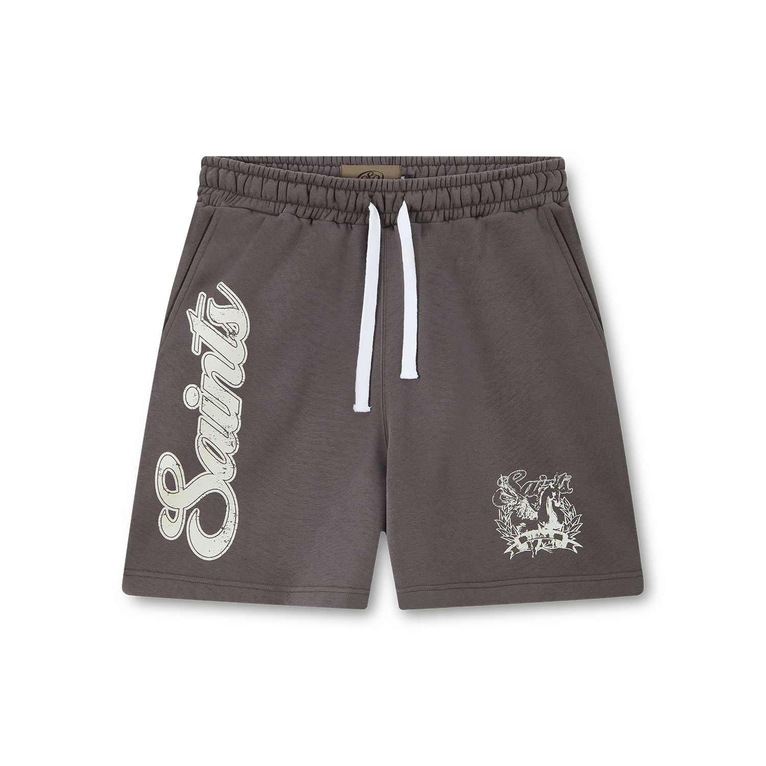 Saints Delyé Monogram Knit Shorts Brown
