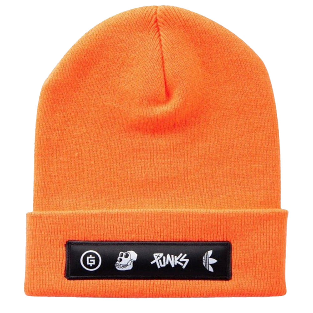 Adidas Originals Into the Metaverse Orange Beanie Gmoney BAYC Punks The Garden