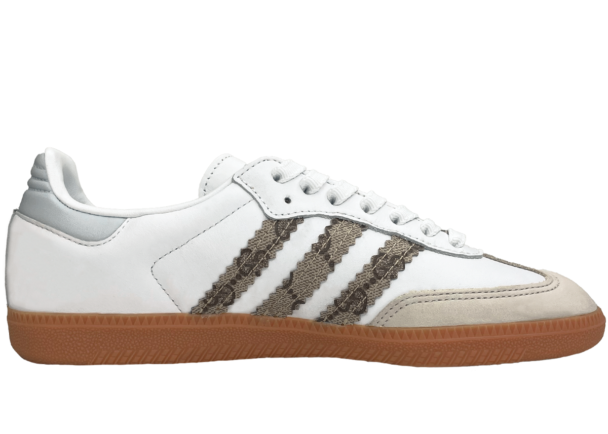 adidas gazelle silver green womens Adidas Samba Gucci 'Grey/Gum' by Siji Studios – The Garden