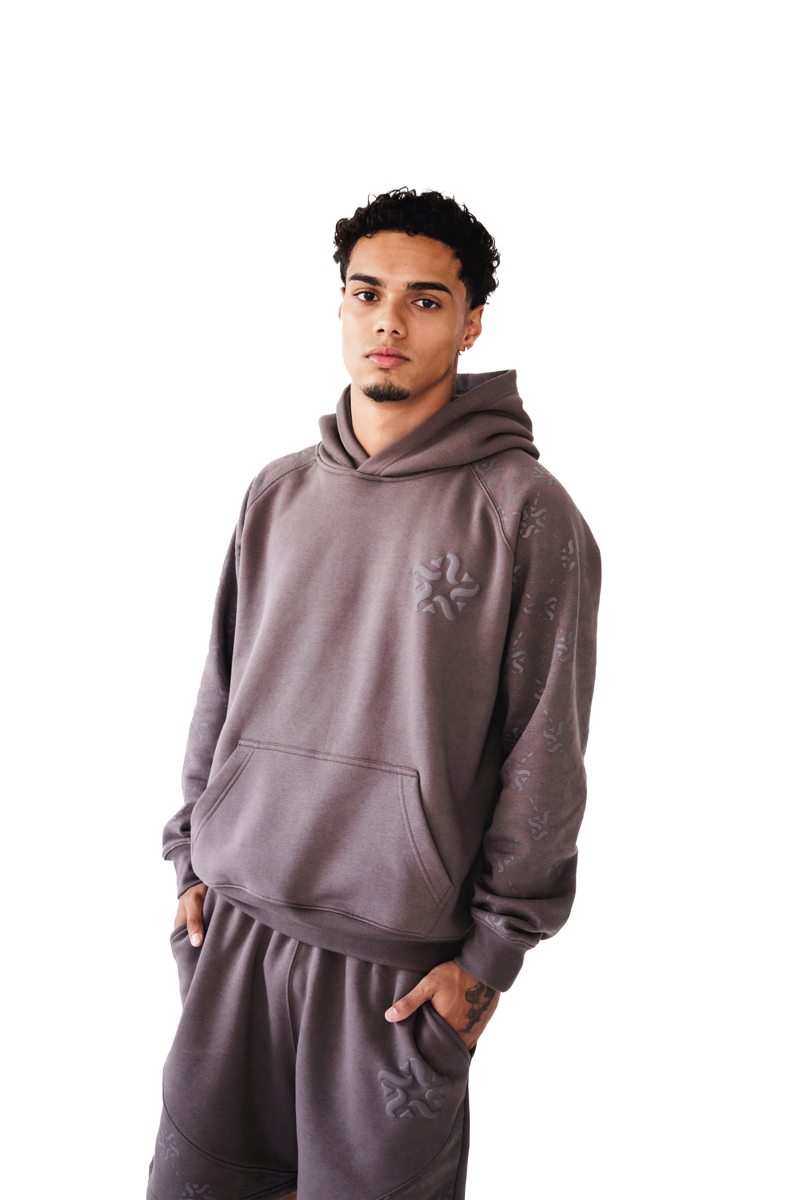 Saints Delyé Brown Emblem Monogram Hoodie