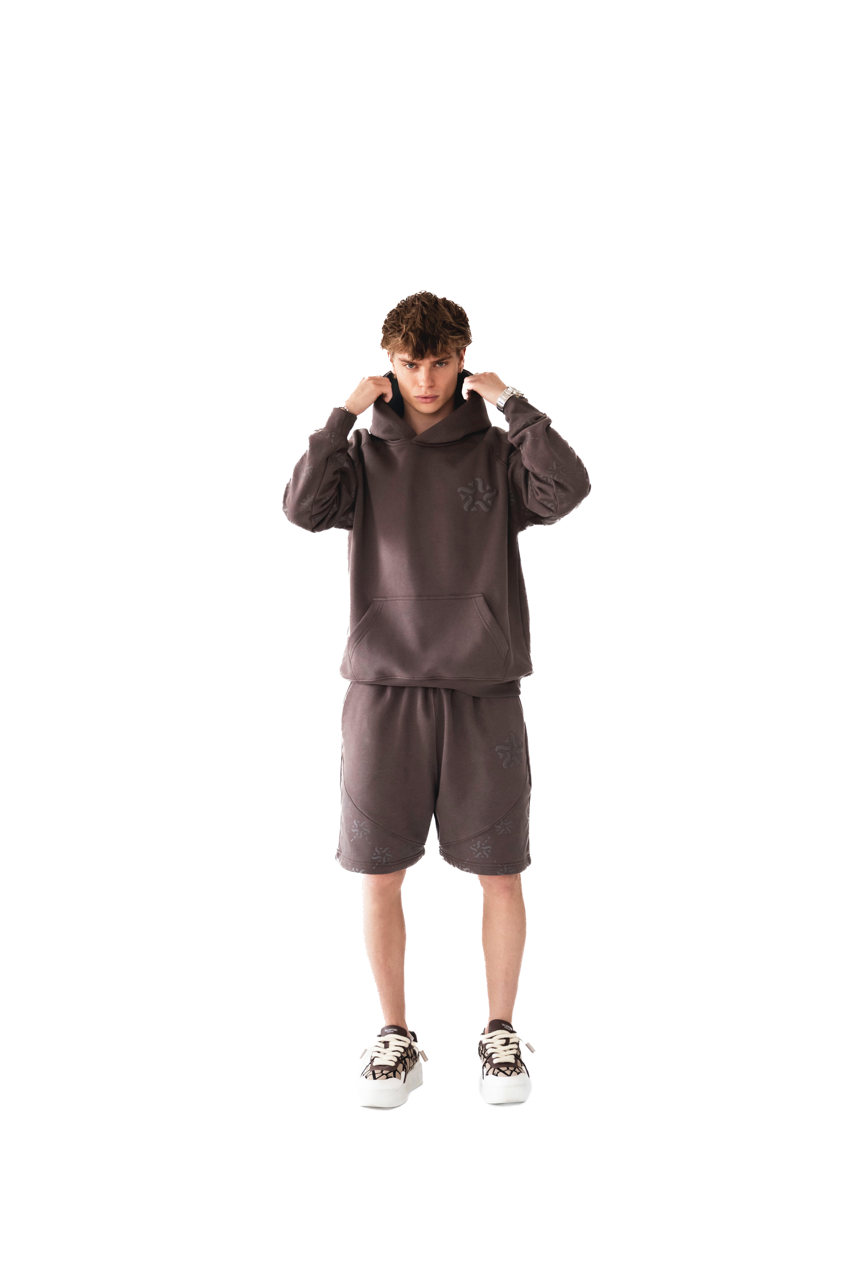 Saints Delyé Brown Emblem Monogram Hoodie