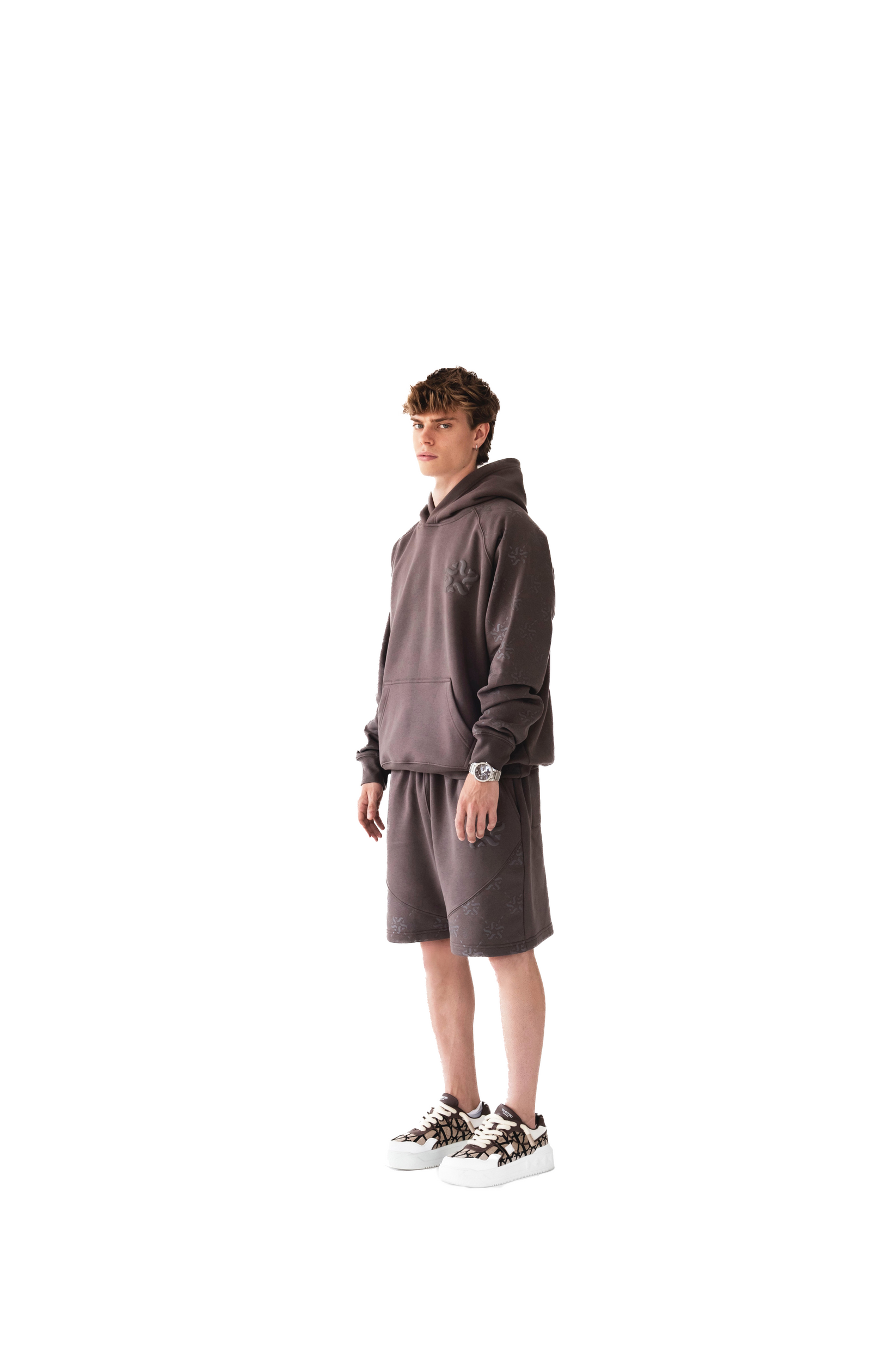 Saints Delyé Brown Emblem Monogram Hoodie