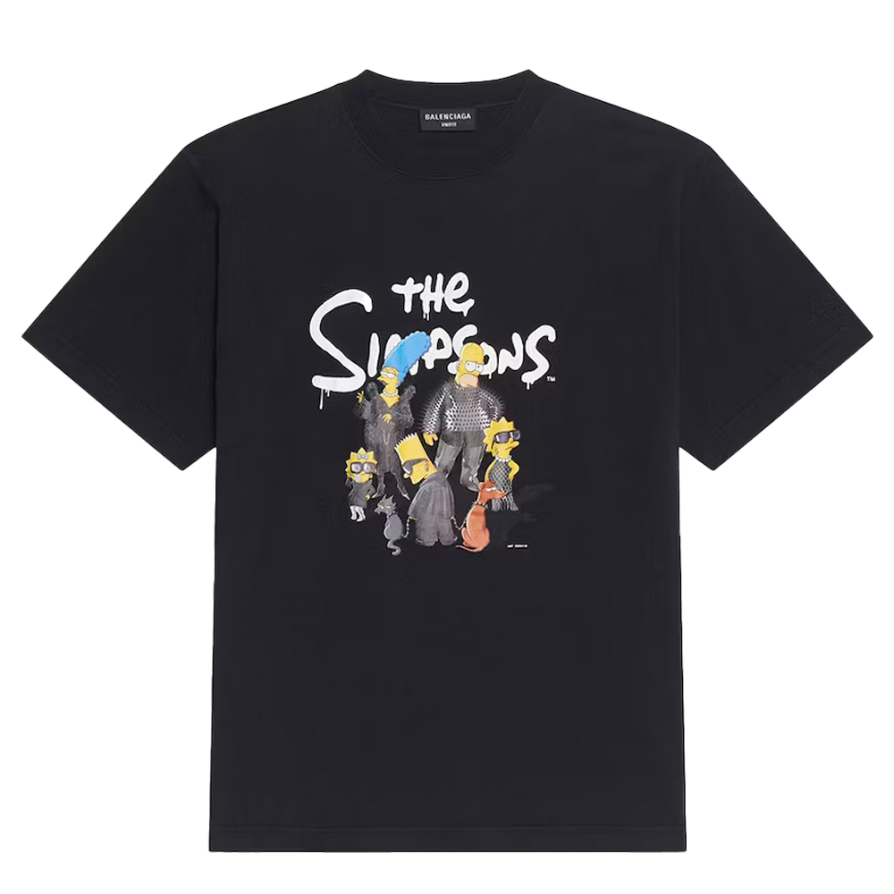 Balenciaga x The Simpsons Womens Small Fit T-Shirt Black