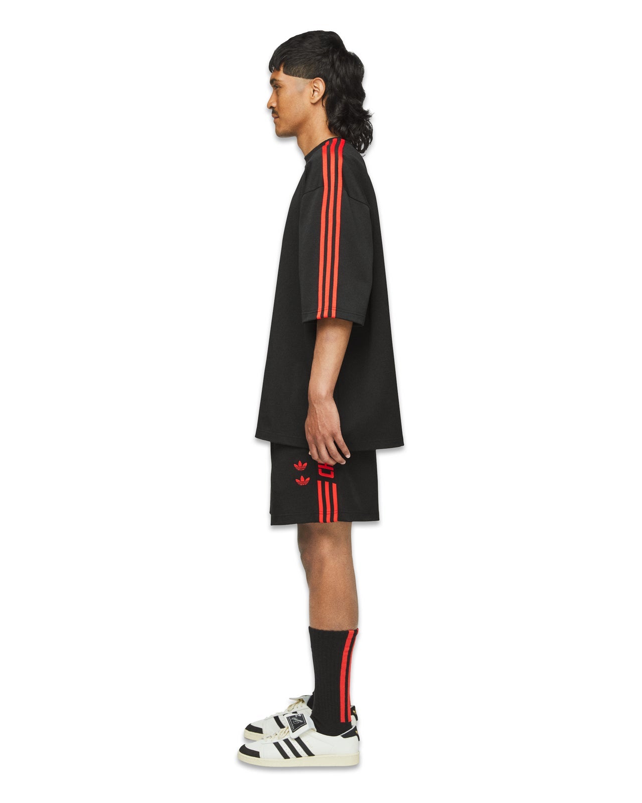 Adidas x Willy Chavarria Kurzarm-T-Shirt Schwarz/Rot