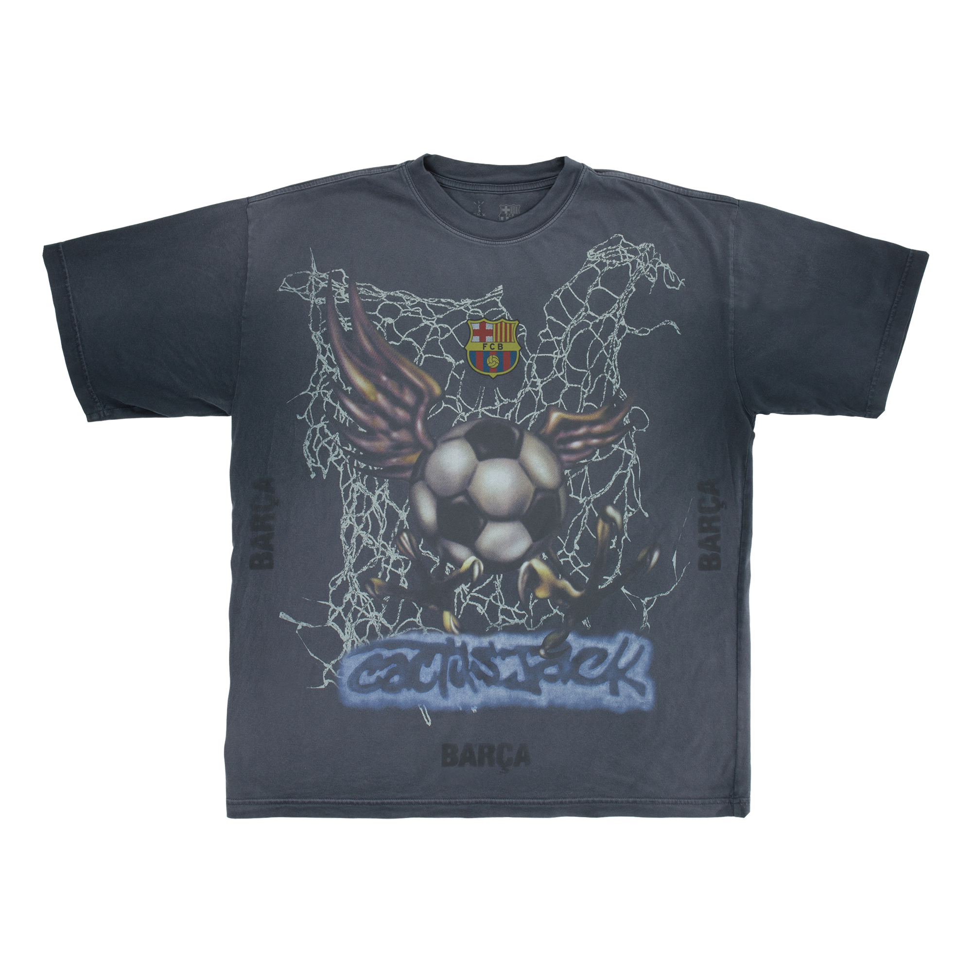 CJ X FCB WASHED SPRAY LOGO TEE