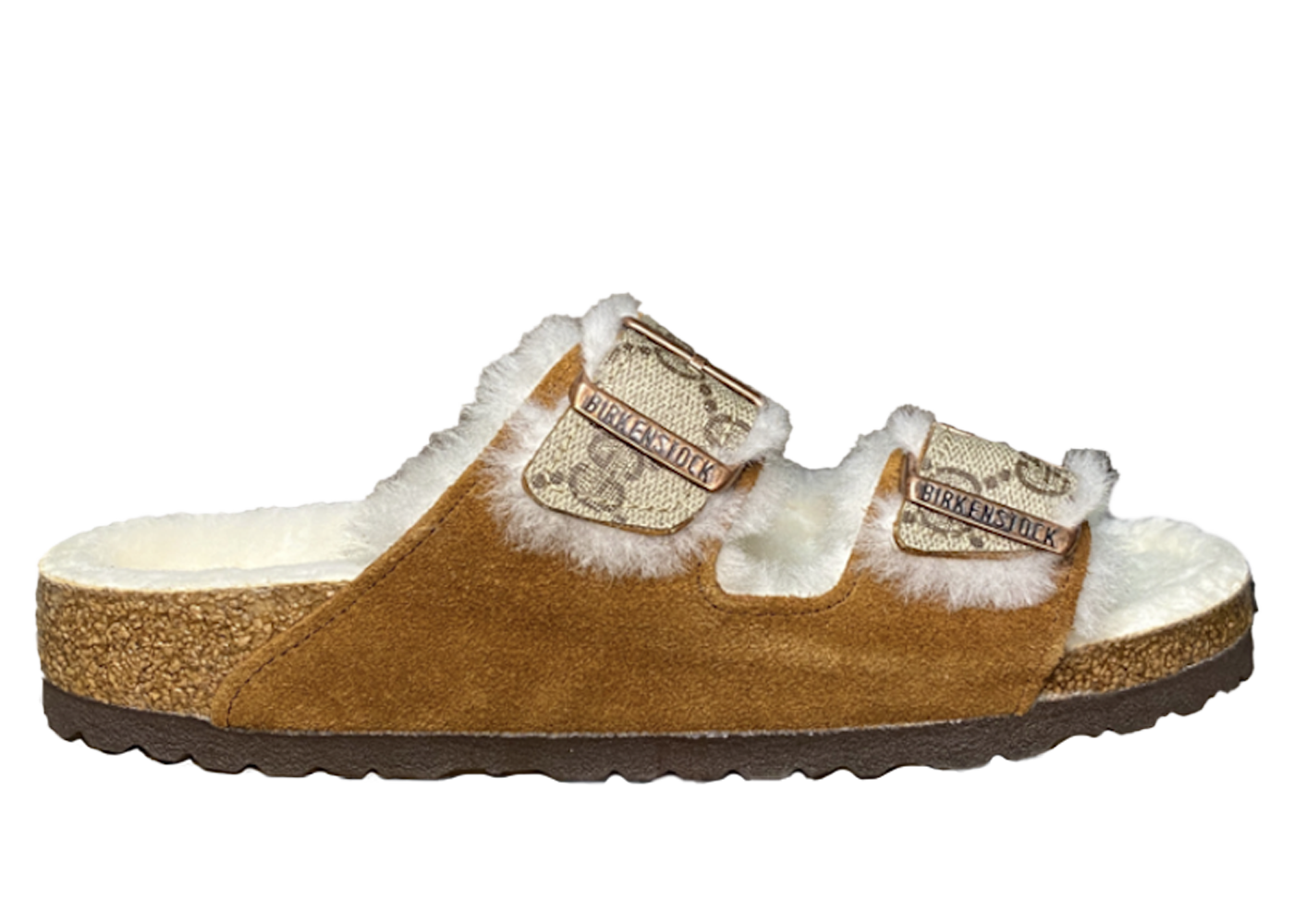 Custom Birkenstock Arizona Sherling Gucci White by SIJI Studio