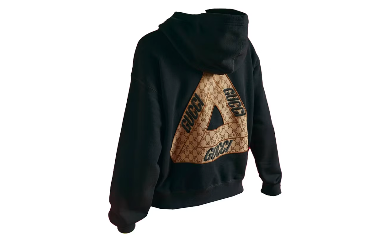 Palace x Gucci Tri-Ferg GG Patch Kapuzenpullover Schwarz