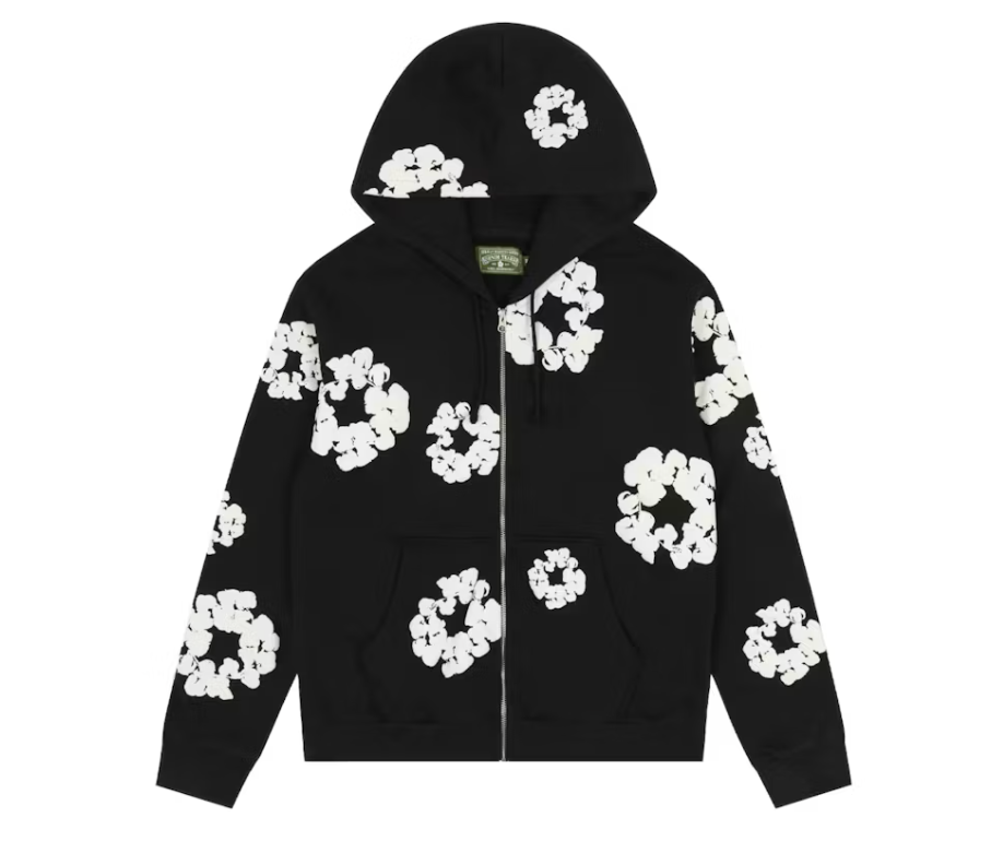 Denim Tears Cotton Wreath Zip Hoodie Black