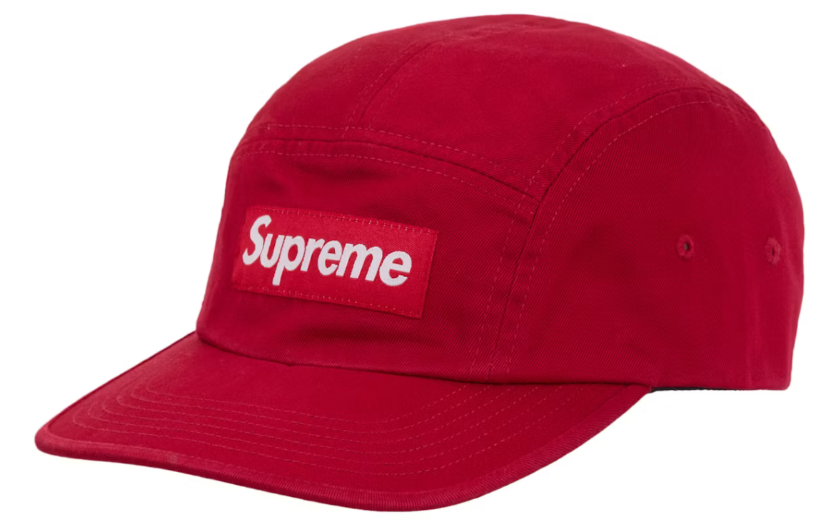 Supreme Washed Chino Twill Camp Cap (SS24) Red