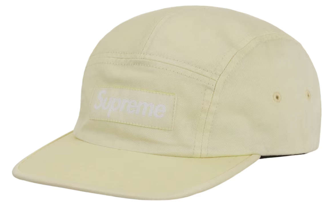 Supreme Washed Chino Twill Camp Cap (SS24) Light Yellow