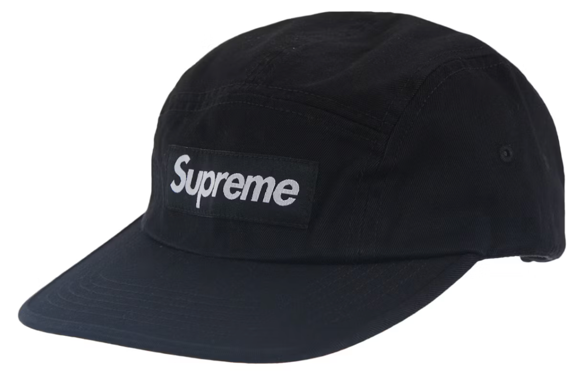 Supreme Washed Chino Twill Camp Cap (SS24) Black