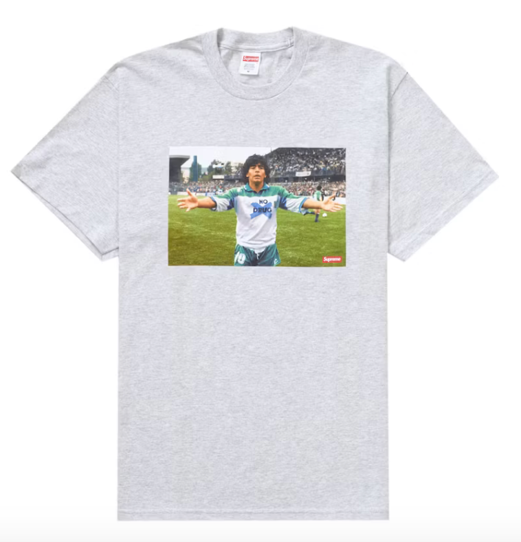 Supreme Maradona Tee Grey