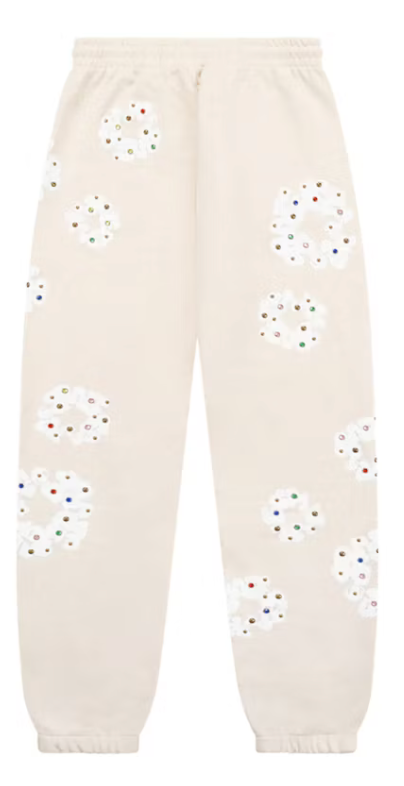 Denim Tears Rhinestone Cotton Wreath Sweatpants Oatmeal