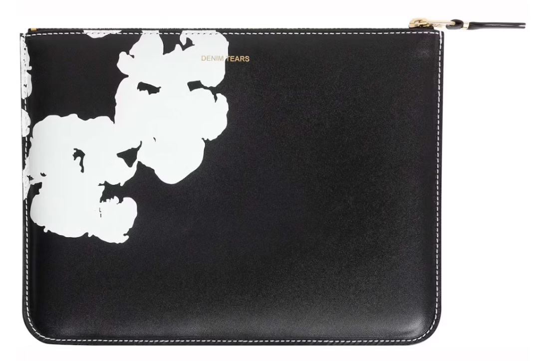 Denim Tears x Comme des Garçons Cotton Wreath Zip Pouch Black