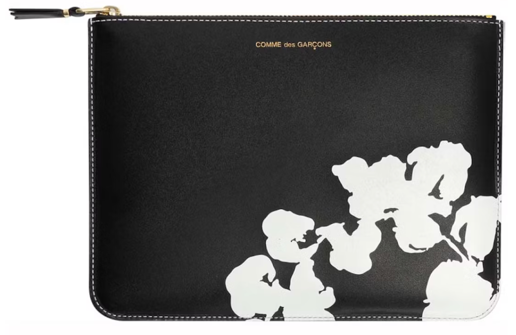 Denim Tears x Comme des Garçons Cotton Wreath Zip Pouch Black