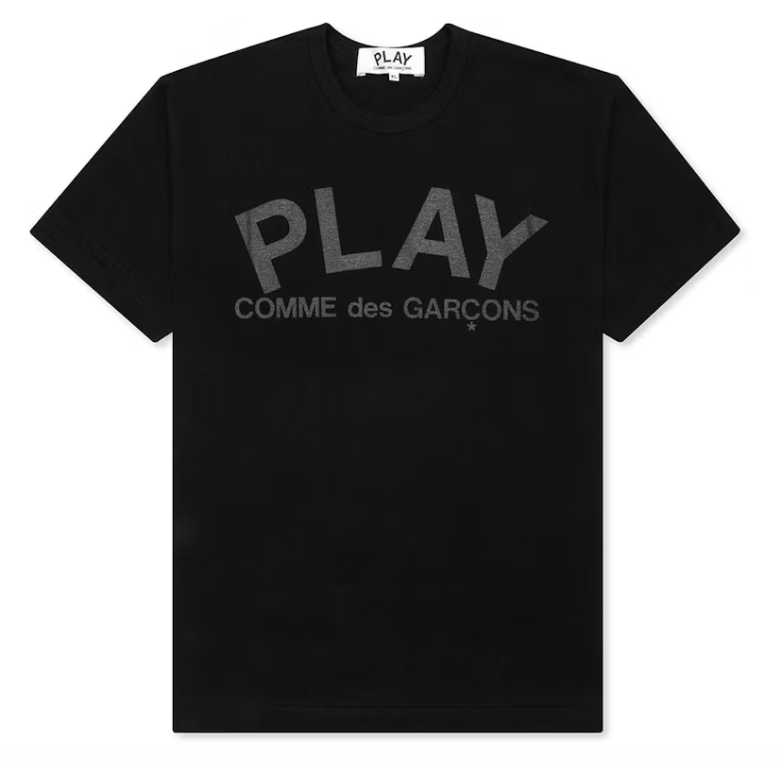 Comme des Garçons Play Black Text T-shirt Black