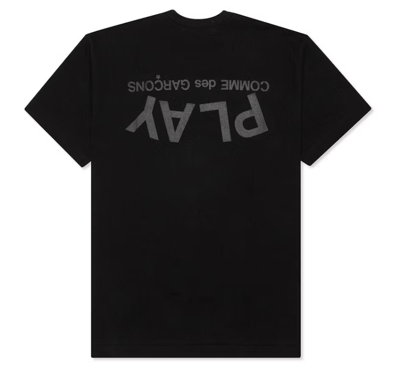 Comme des Garçons Play Black Text T-shirt Black