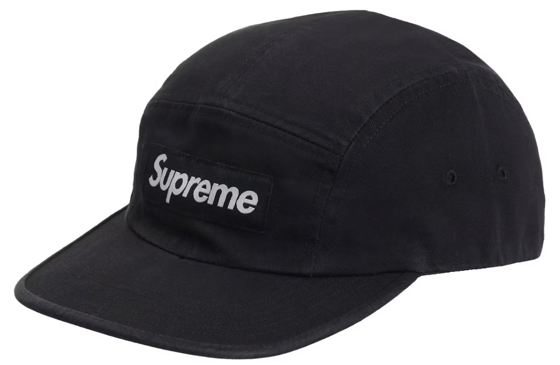 Supreme Washed Chino Twill Camp Cap (FW24) Black