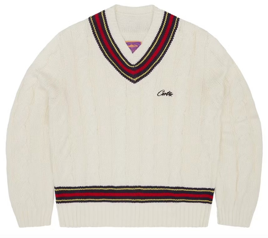 Corteiz Wimbledon Knit Sweater White