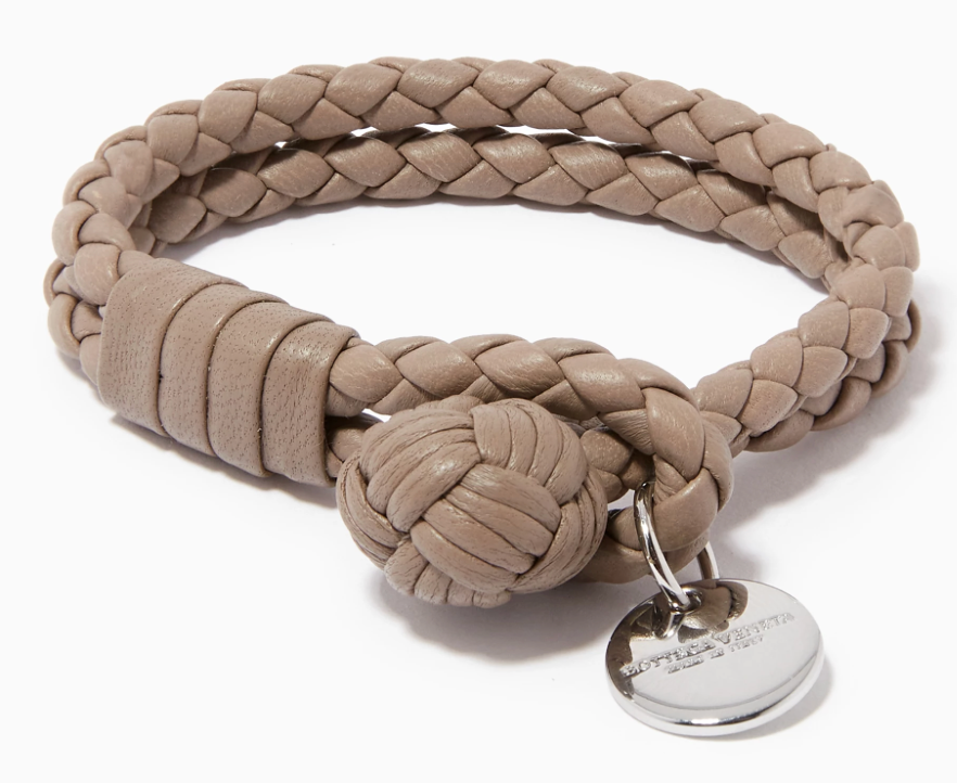 Bottega Veneta Intrecciato Nappa Leather Bracelet Brown