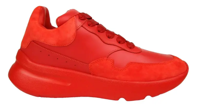 Alexander McQueen Pelle S Gomma Runner Lust Red