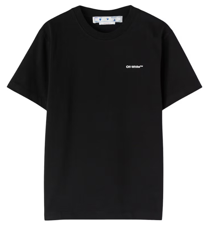 OFF-WHITE Wave Outline Diag Slim S/S Tee Black/White