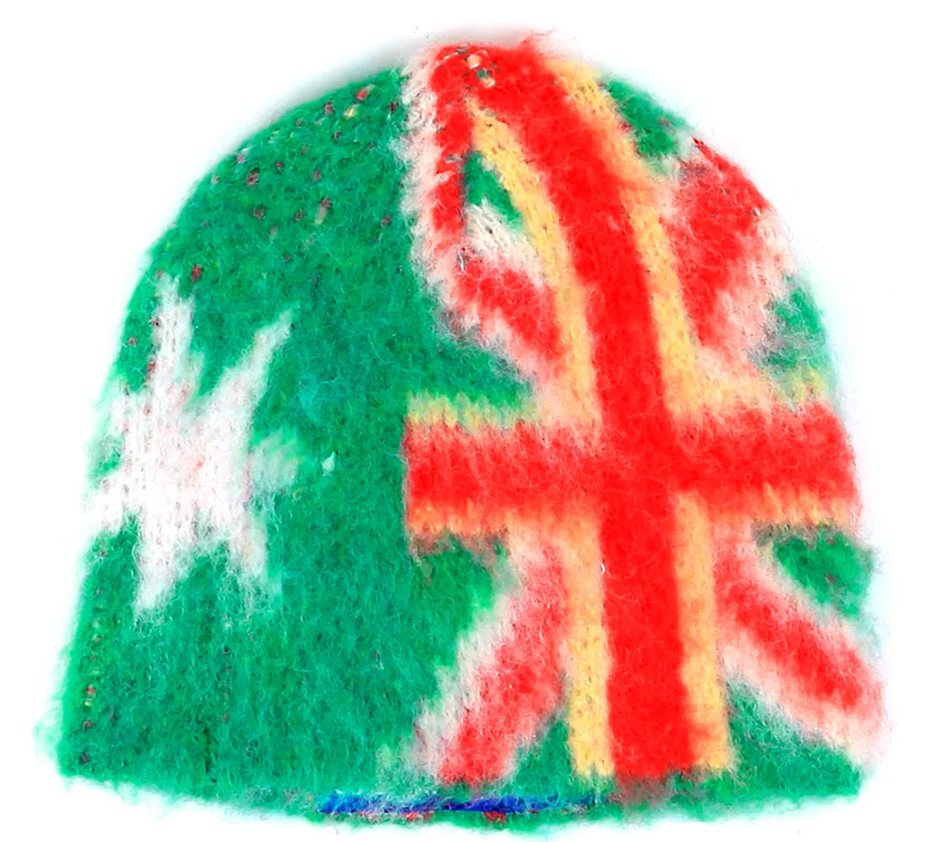 93 Sierra/Crosses Green Flag Mohair Beanie