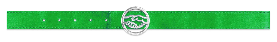 93 Sierra/Crosses Logo Reversible Leather Belt Green/Blue