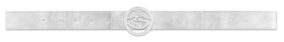 93 Sierra/Crosses Logo Reversible Leather Belt Silver/Black